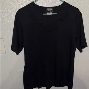 Southern Lady Black Short Sleeve Top